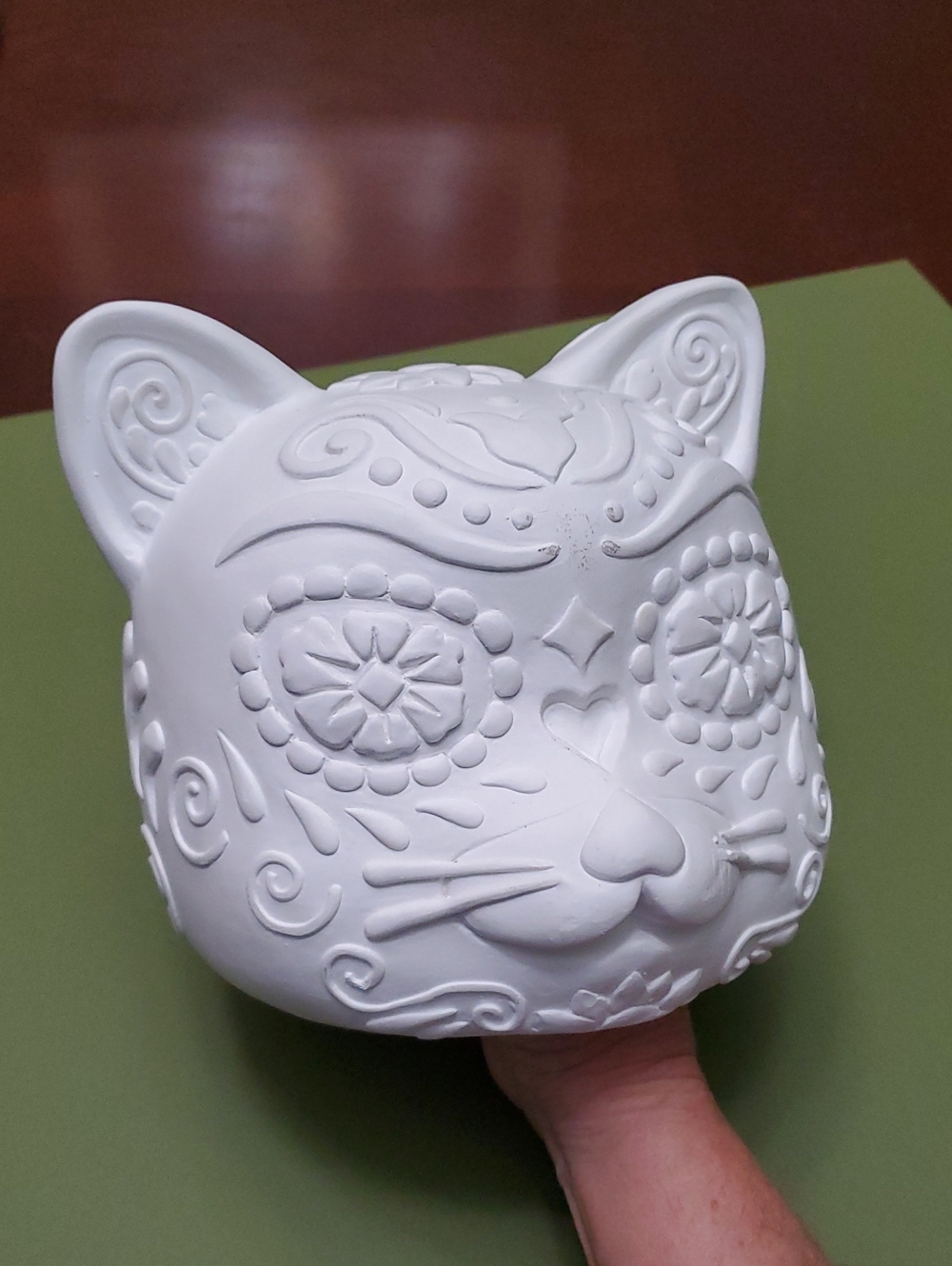 Day of Dead, Sugar Cat Skull, Halloween, Dia de los Muertos, DIY Plaster, Art